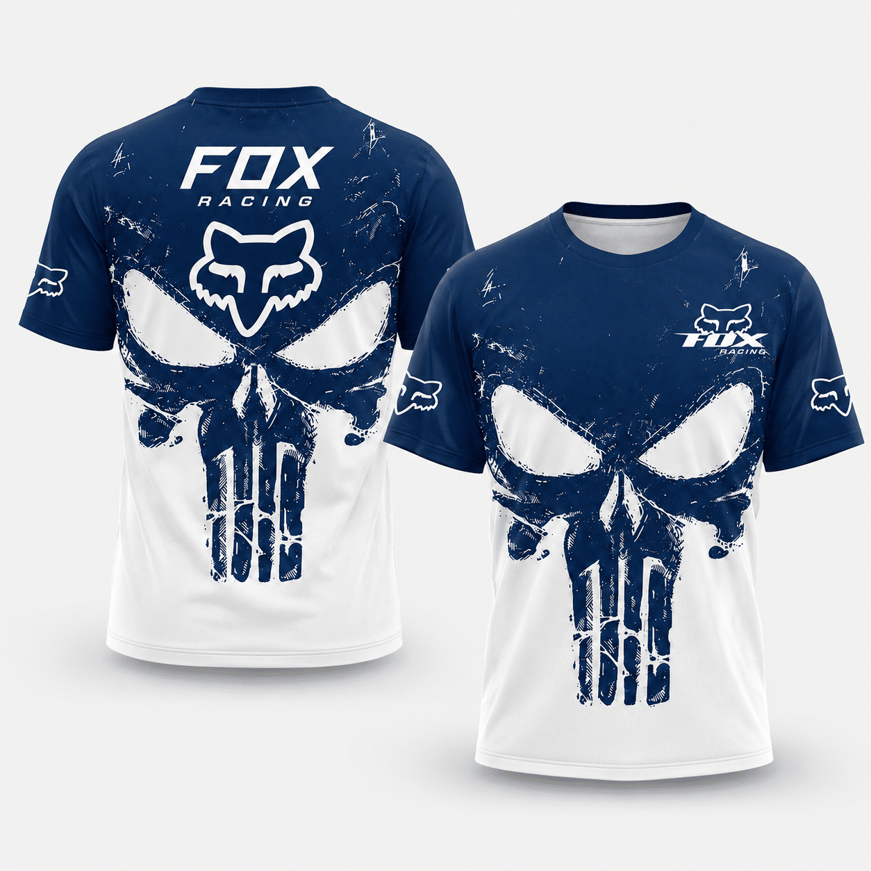 Fox Racing Punisher Skull Blue Hoodie X34 view 6