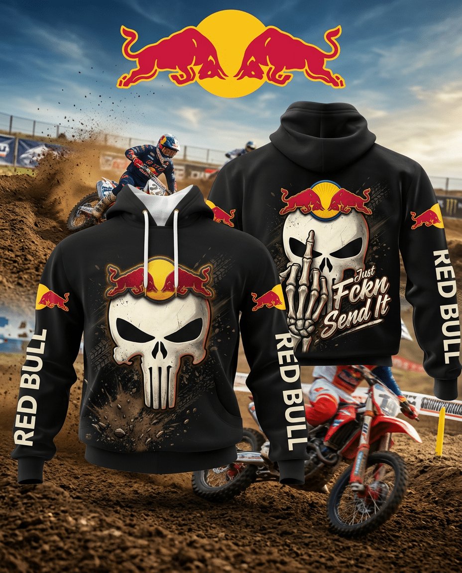 Motocross Hoodie - Fckn Send It - Red Bull