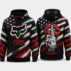 Shut The Fxck Up – Fox Racing USA Flag Dark Hoodie X46