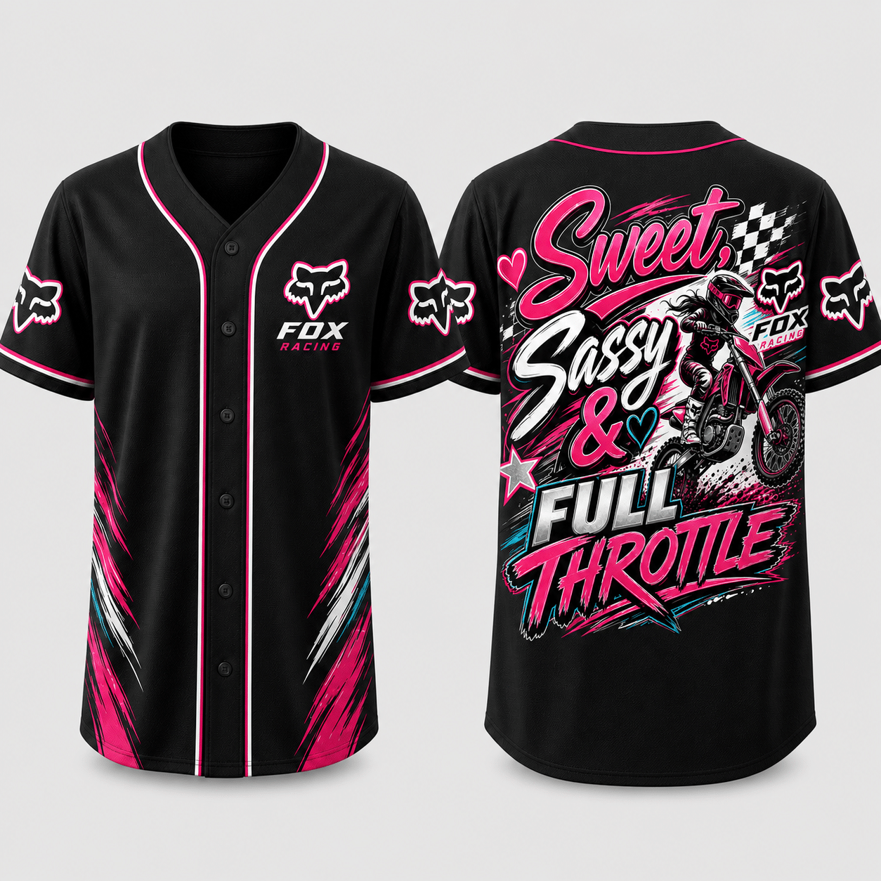 Sweet, Sassy & Full Throttle - Braapgirls 3D Apparel - Black view 3