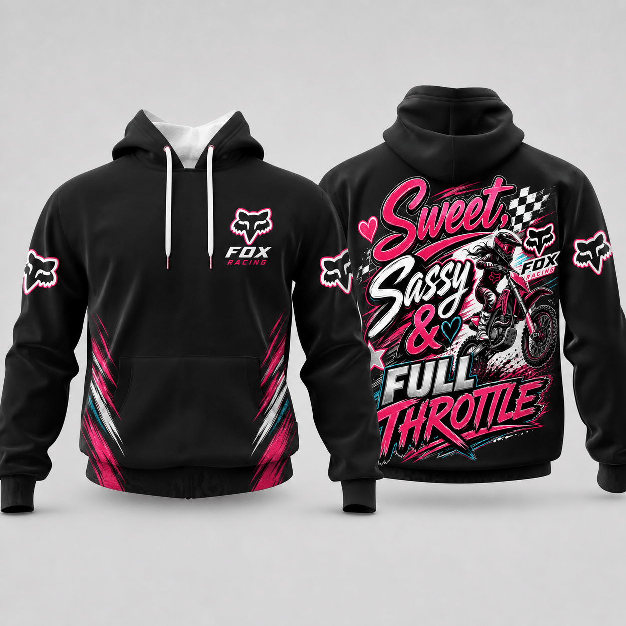 Sweet, Sassy & Full Throttle - Braapgirls 3D Apparel - Black view 4