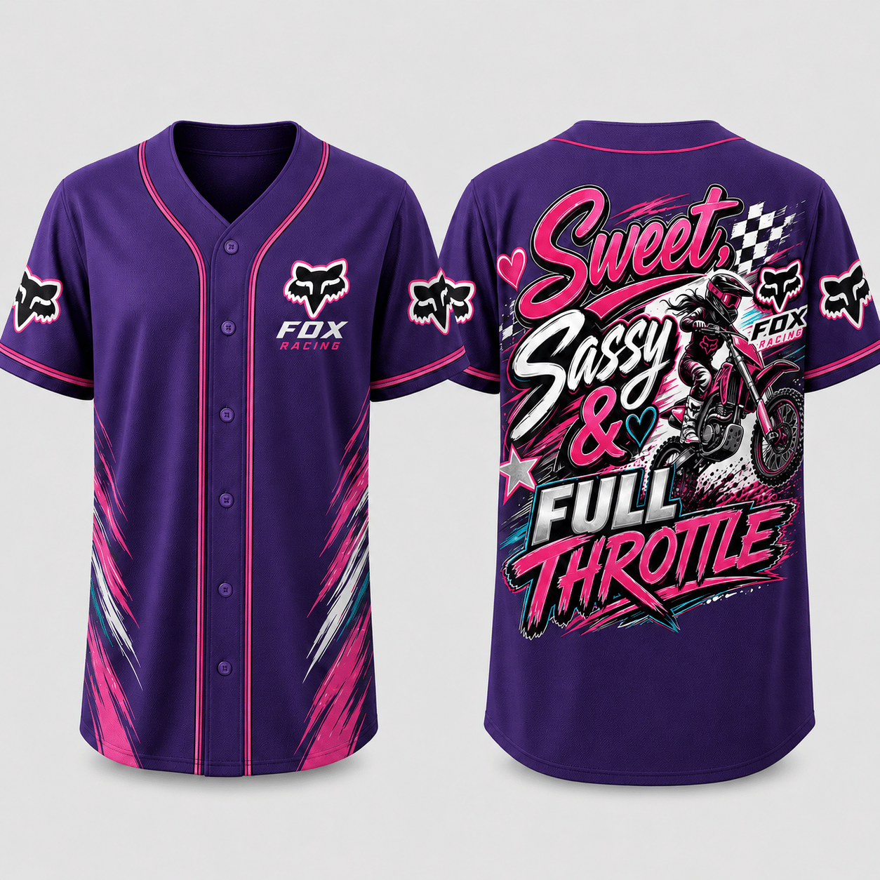 Sweet, Sassy & Full Throttle - Braapgirls 3D Apparel - Purple view 3