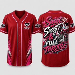 Custom name braapgirls Sweet, Sassy & Full Throttle – Braapgirls 3D Apparel – Red Fox Racing for motocross girls and dirt bike riders - Fox Racing view 1