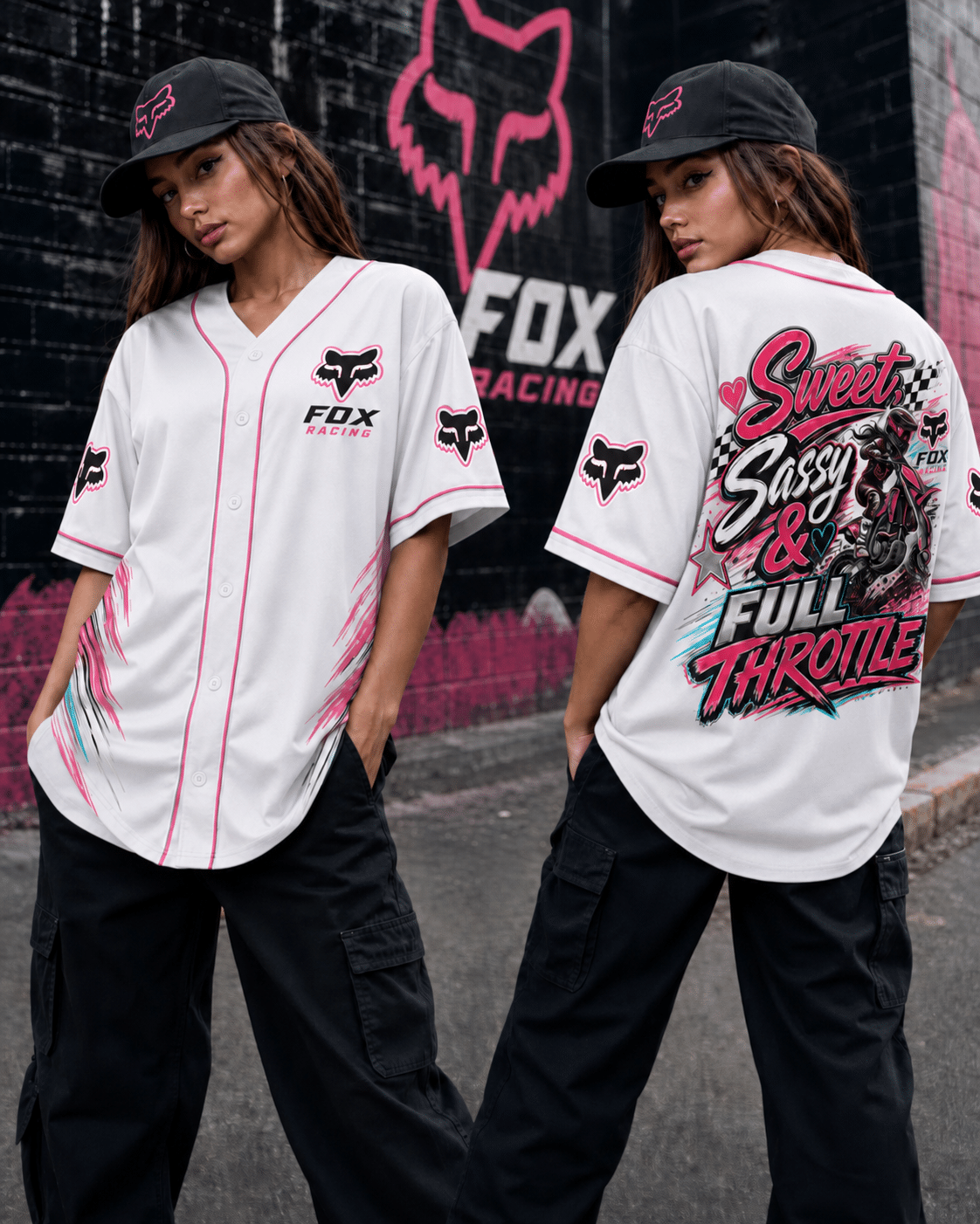 Sweet, Sassy & Full Throttle - Braapgirls 3D Apparel - White