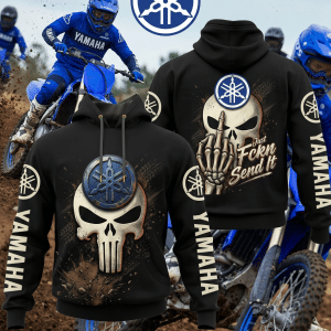 Motocross Hoodie – Fckn Send It –  Yamaha Blue