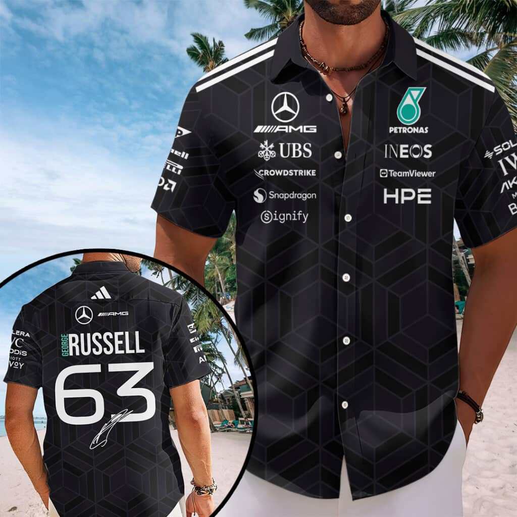 Custom name Mercedes-AMG Petronas Mercedes AMG Petronas F1 Team x George Russell 3D Apparel � TANTN20405 Full Custom Name 2024 for motocross girls and dirt b...