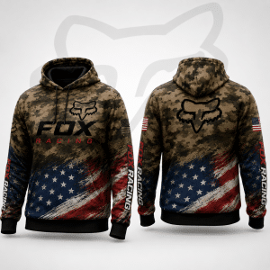 Fox Racing Hoodie – Patriotic American Flag Motocross Pullover X101