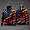 Fox Racing Hoodie – Patriotic American Flag Motocross Pullover X104