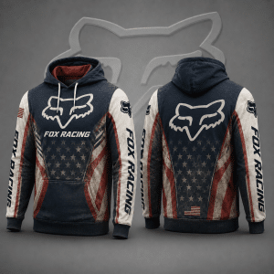 Fox Racing Hoodie – Patriotic American Flag Motocross Pullover X85