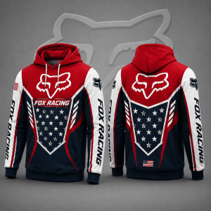 Fox Racing Hoodie – Patriotic American Flag Motocross Pullover X86