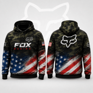 Fox Racing Hoodie – Patriotic American Flag Motocross Pullover X95