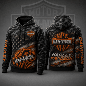 Custom name braapgirls Harley Davidson Hoodie – Patriotic American Flag Pullover X102 Harley Davidson for motocross girls and dirt bike riders