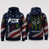 Fox Racing Hoodie – Patriotic American Flag Motocross Pullover X112