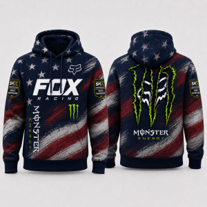 Fox Racing Hoodie – Patriotic American Flag Motocross Pullover X112